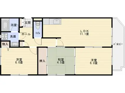 ハイグレード堅下(3LDK/4階)の間取り写真