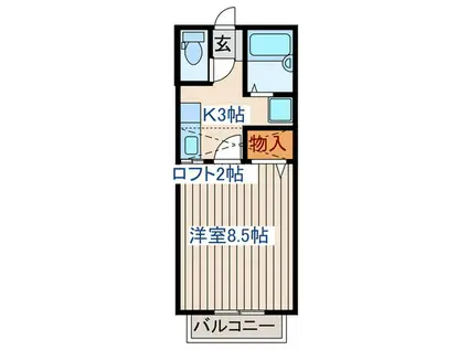 エクセルシャトー三浦(1K/2階)の間取り写真