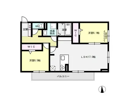 D-ROOM五十川(2LDK/3階)の間取り写真