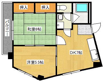 東宝ビル(2DK/4階)の間取り写真