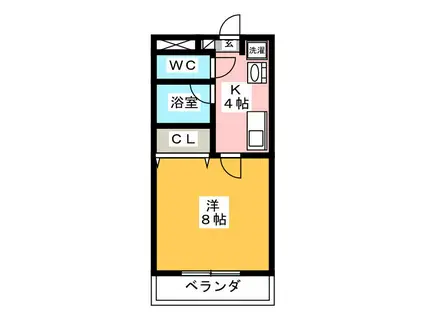 メゾン・ド・ビジュII(1K/1階)の間取り写真