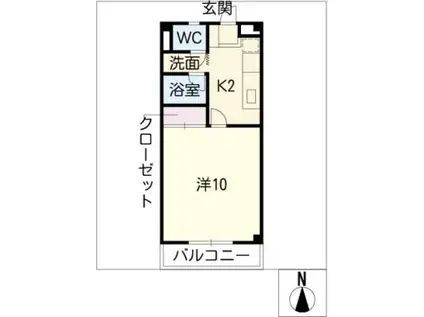 ブルームメゾン(1K/1階)の間取り写真