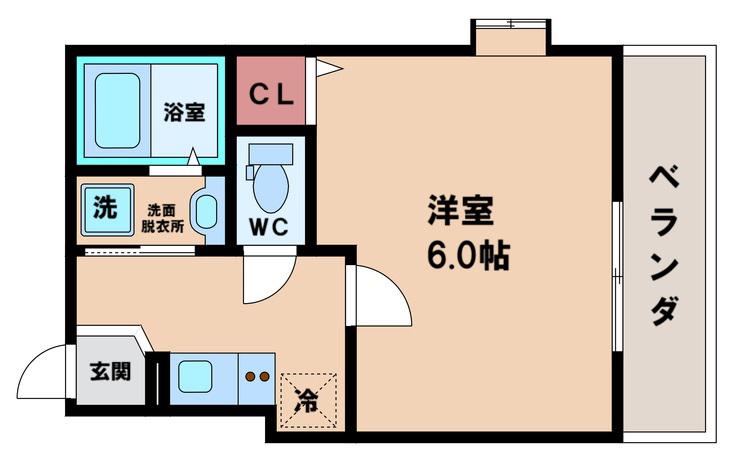 WING(1K/1階)の間取り写真