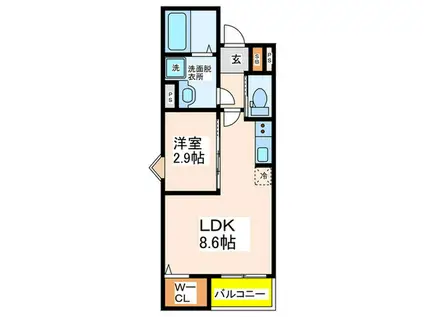 REGIES清荒神I(1LDK/2階)の間取り写真
