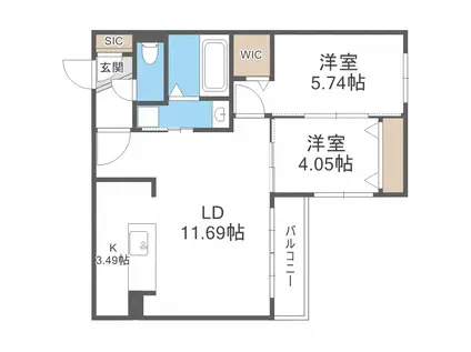 シティプラザW24(2LDK/2階)の間取り写真