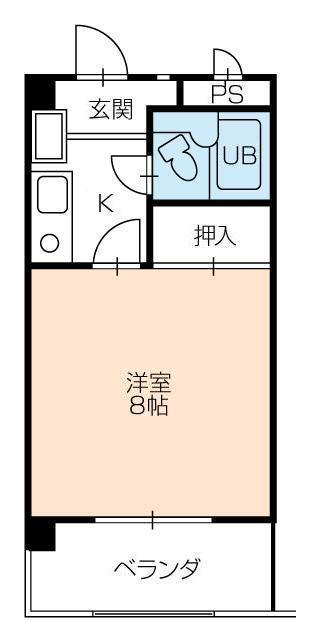アーバンライフ豊橋(1K/2階)の間取り写真