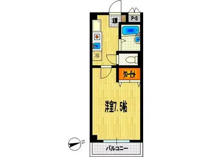 セミーラ津田沼(1K/2階)の間取り写真