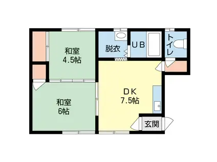 浜丁ビル(2DK/2階)の間取り写真