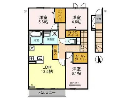 メゾン・ド・五条宮(3LDK/2階)の間取り写真