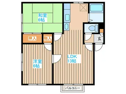 ドルチェ(2LDK/2階)の間取り写真