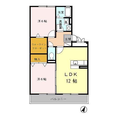 リヴィエール(2LDK/3階)の間取り写真