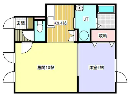 SOLARIA(1LDK/1階)の間取り写真