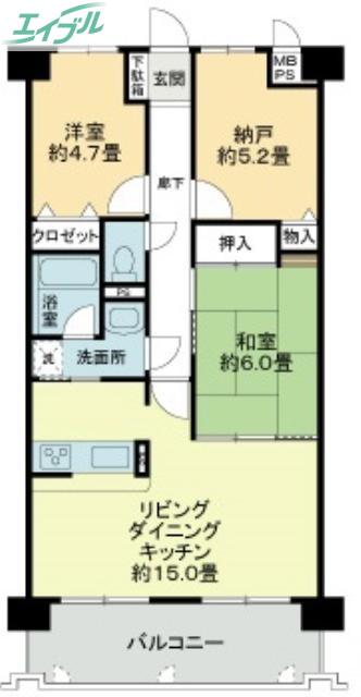 ライオンズマンション野田公園(2SLDK/2階)の間取り写真