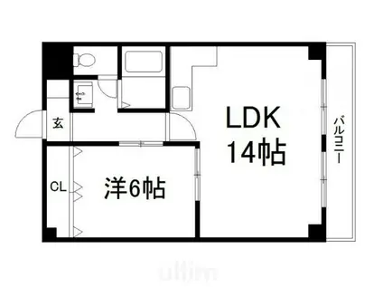 ハヤシビル(1LDK/3階)の間取り写真