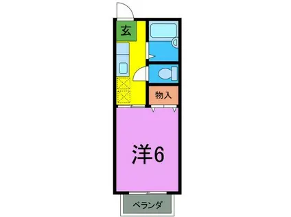 アワハウス(1K/2階)の間取り写真