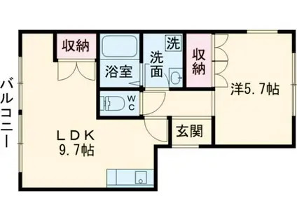 メゾン・ド・レーヴ(1LDK/2階)の間取り写真