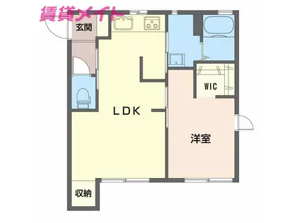 スプリングタウンKOBA B(1LDK/2階)の間取り写真