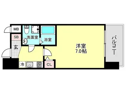 セレニテ阿波座ミラク(1K/5階)の間取り写真