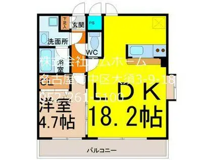 GLAD WIN 山王(1LDK/2階)の間取り写真