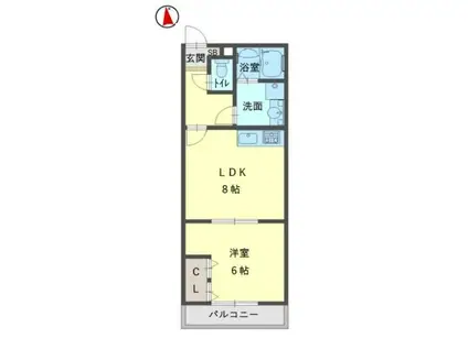 MAISON DE GLYCINE(1LDK/1階)の間取り写真