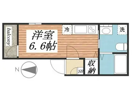 SHA 1 OM大久保(ワンルーム/3階)の間取り写真