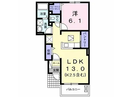 ルミナス・M(1LDK/1階)の間取り写真