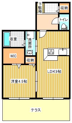 ベリテ神戸(1LDK/1階)の間取り写真