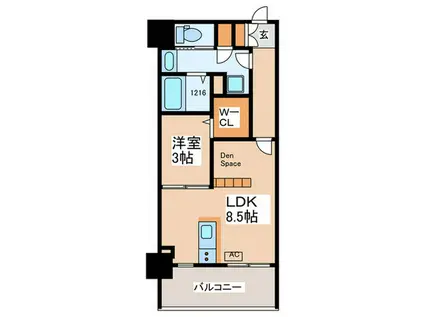 ラ・ペーシュ天王寺(1LDK/7階)の間取り写真