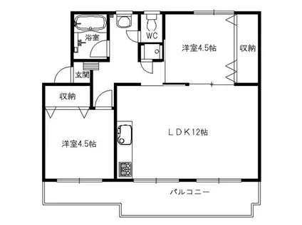 田園青葉台団地(2LDK/4階)の間取り写真