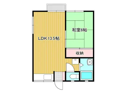 ハイコーポ柳郷地B(1LDK/2階)の間取り写真