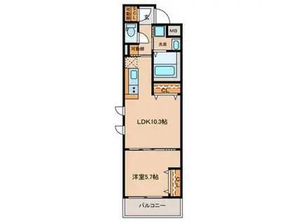 COZY豊岡通(1LDK/5階)の間取り写真