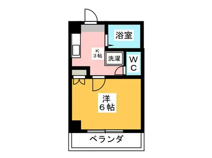 マンション八木倉(1K/4階)の間取り写真