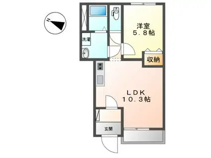 ネーブルソフィア藤江(1LDK/1階)の間取り写真