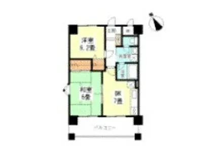 BELNOS34(2DK/3階)の間取り写真