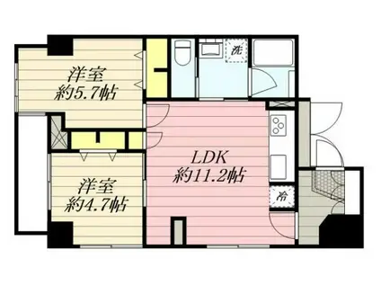 ミリアレジデンス上池袋(2LDK/4階)の間取り写真