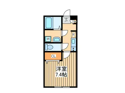 レーヴコート相模台(1K/1階)の間取り写真