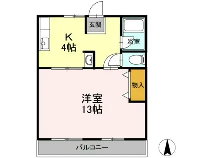 コーポすずき A棟(1K/3階)の間取り写真