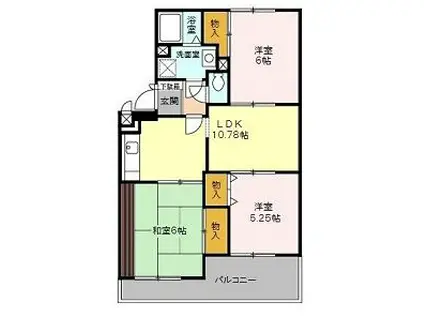 クレール清水(3LDK/2階)の間取り写真