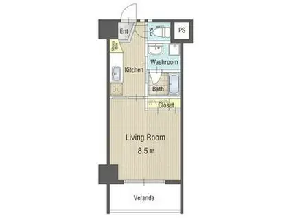 U・TOPIA62(1K/6階)の間取り写真