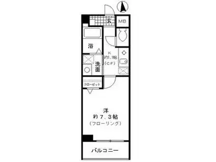 アンナマリー(1K/1階)の間取り写真
