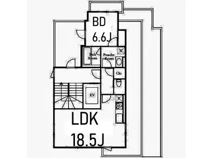 YAMATE288(1LDK/4階)の間取り写真