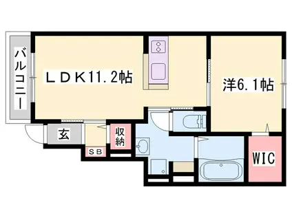 フォーチュナリー・コックスII(1LDK/1階)の間取り写真