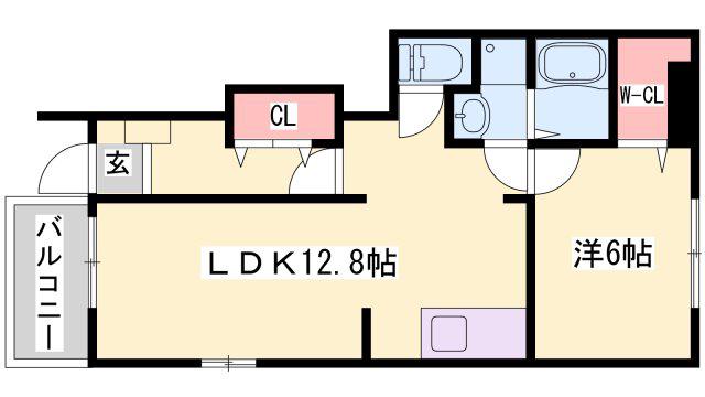 オールウェイズ潤(1LDK/1階)の間取り写真