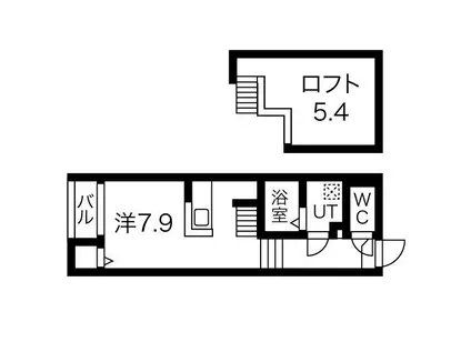 オプティマルコーポII(1K/1階)の間取り写真
