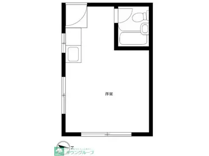 ルーブル羽沢(ワンルーム/2階)の間取り写真