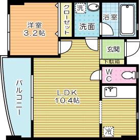 FORZA馬借(1LDK/2階)の間取り写真