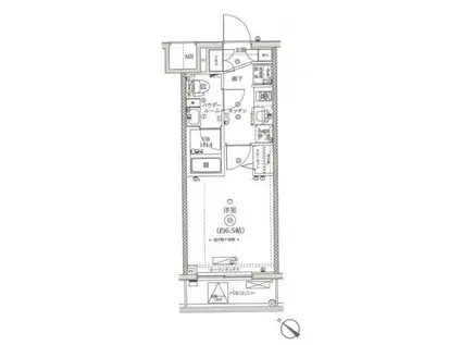 SQUARE CITY YOKOHAMA TSURUMIスクエアシテ(1K/2階)の間取り写真