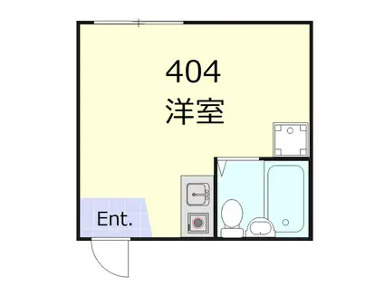 ウエストインパート13(ワンルーム/4階)の間取り写真