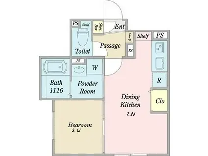 LUORE池下(1DK/3階)の間取り写真