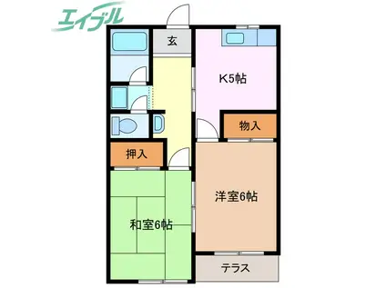 プラスコーポ(2K/1階)の間取り写真